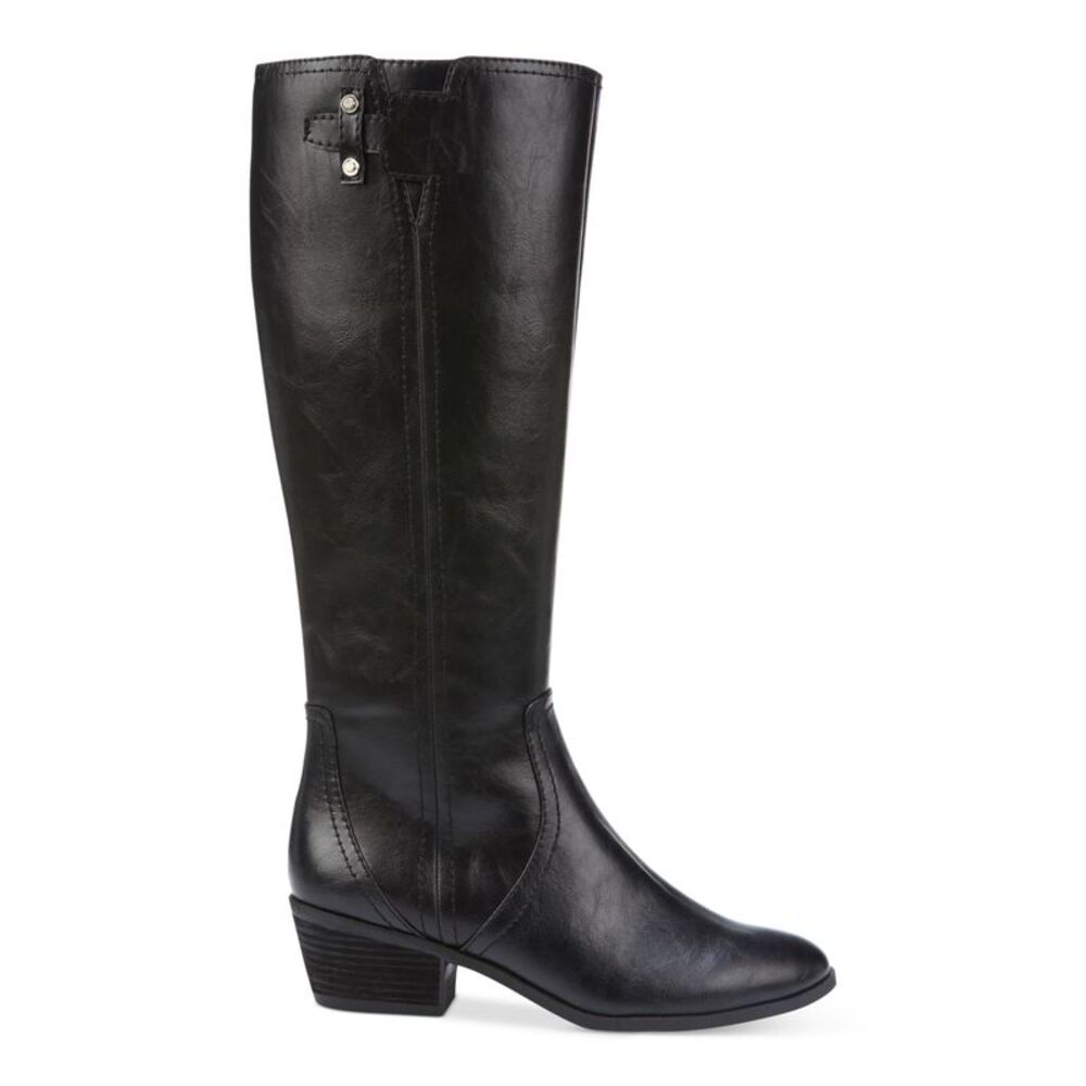 DR SCHOLLS Womens Black Strap Brilliance Almond Toe Block Heel Riding Boot 9.5 M - Picture 3 of 4